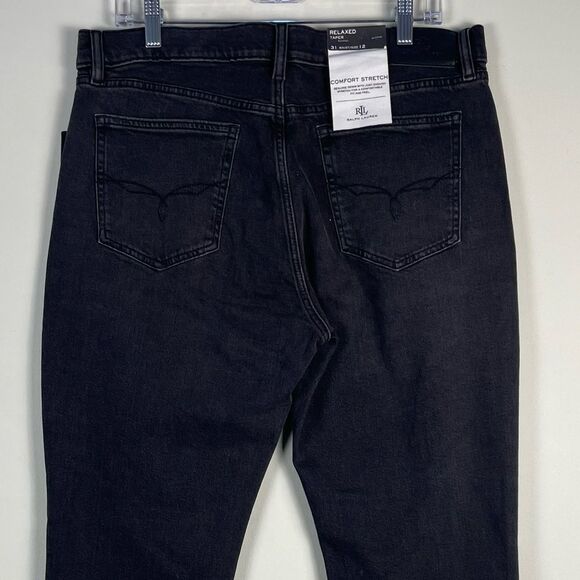 Lauren Ralph Lauren Relaxed Taper Leg Comfort Stretch Jeans Size 31 NEW Mid Rise - Picture 9 of 12